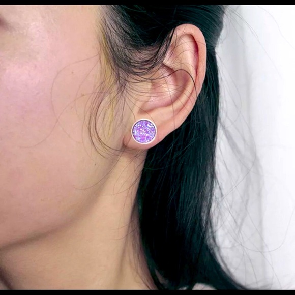 6 pair faux Austrian Crystal stainless stud - Picture 7 of 7